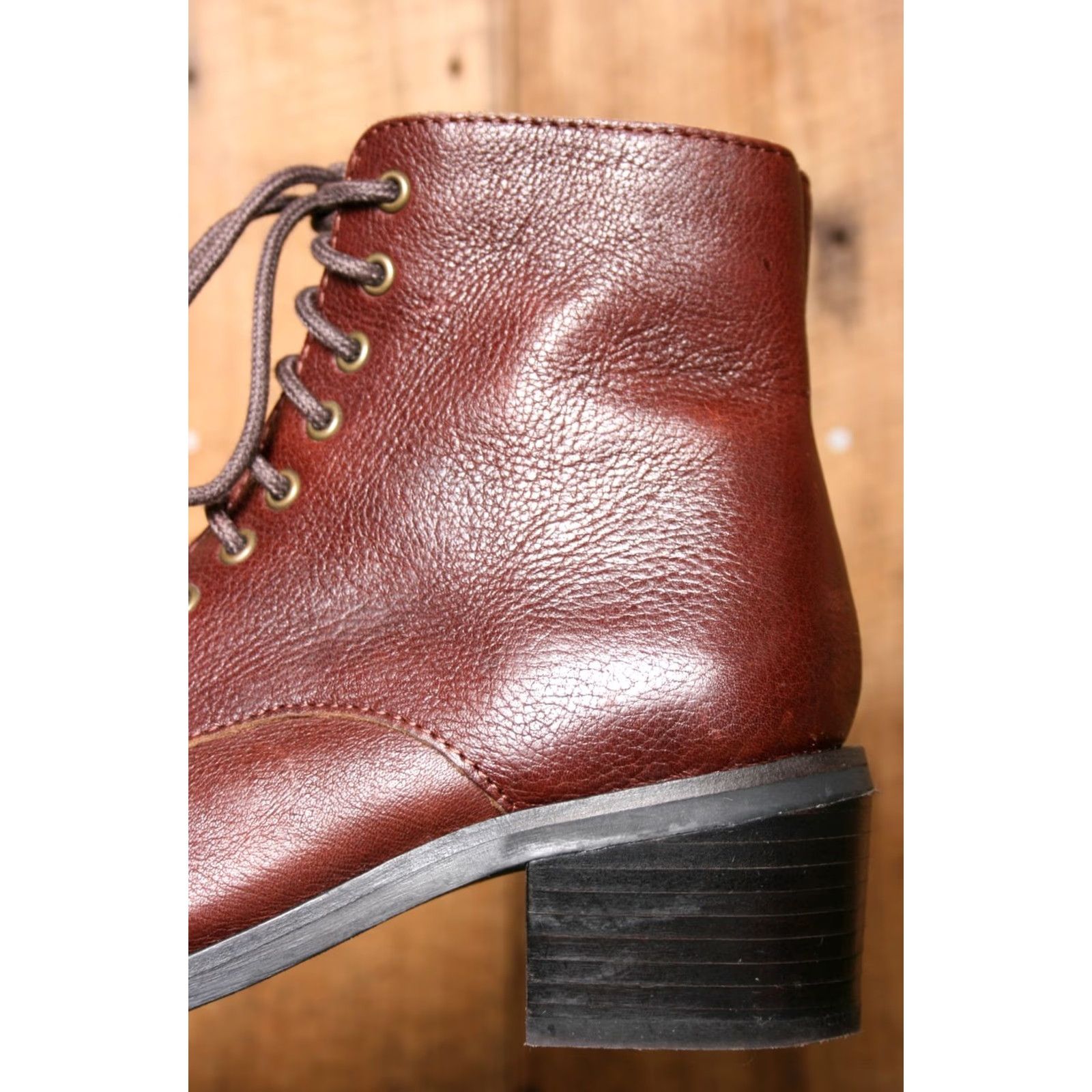 Jeffrey Campbell JEFFREY CAMPBELL Gamin Brown Leather Block Heel Ankle Boots - Bootie Women US 7 EU 38, Mid Heel, Leather, 2" Heel, Brown, Size 7, Womens Size US 7 / IT 37 - 7 Thumbnail