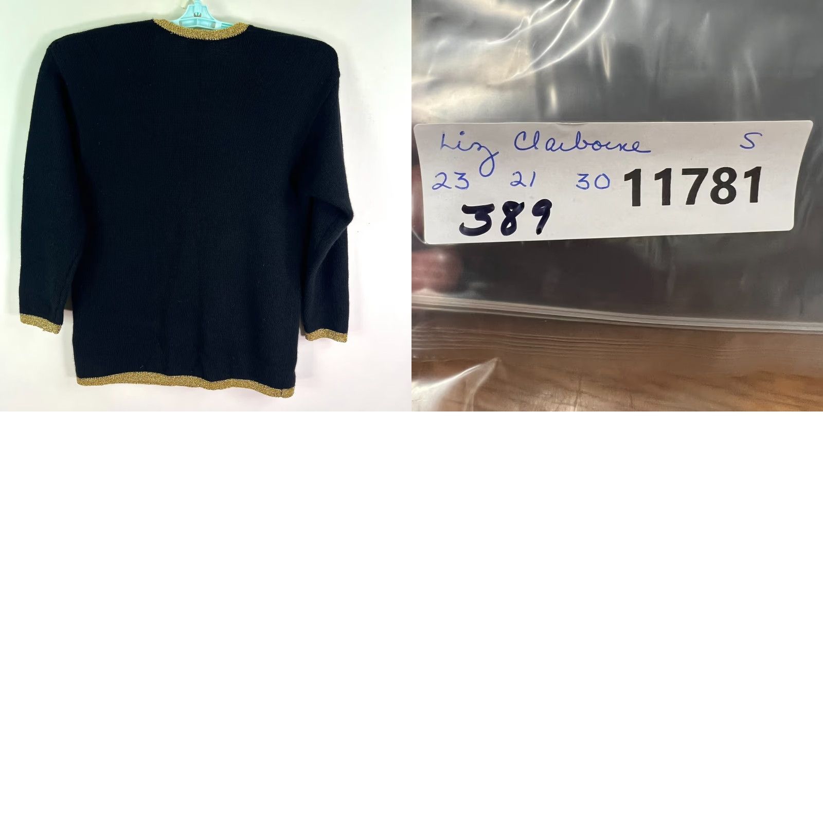 Liz Claiborne VINTAGE Liz Claiborne Cardigan Women PS Black Beaded Button-Detail 90s Glam Size S / US 4 / IT 40 - 8 Thumbnail