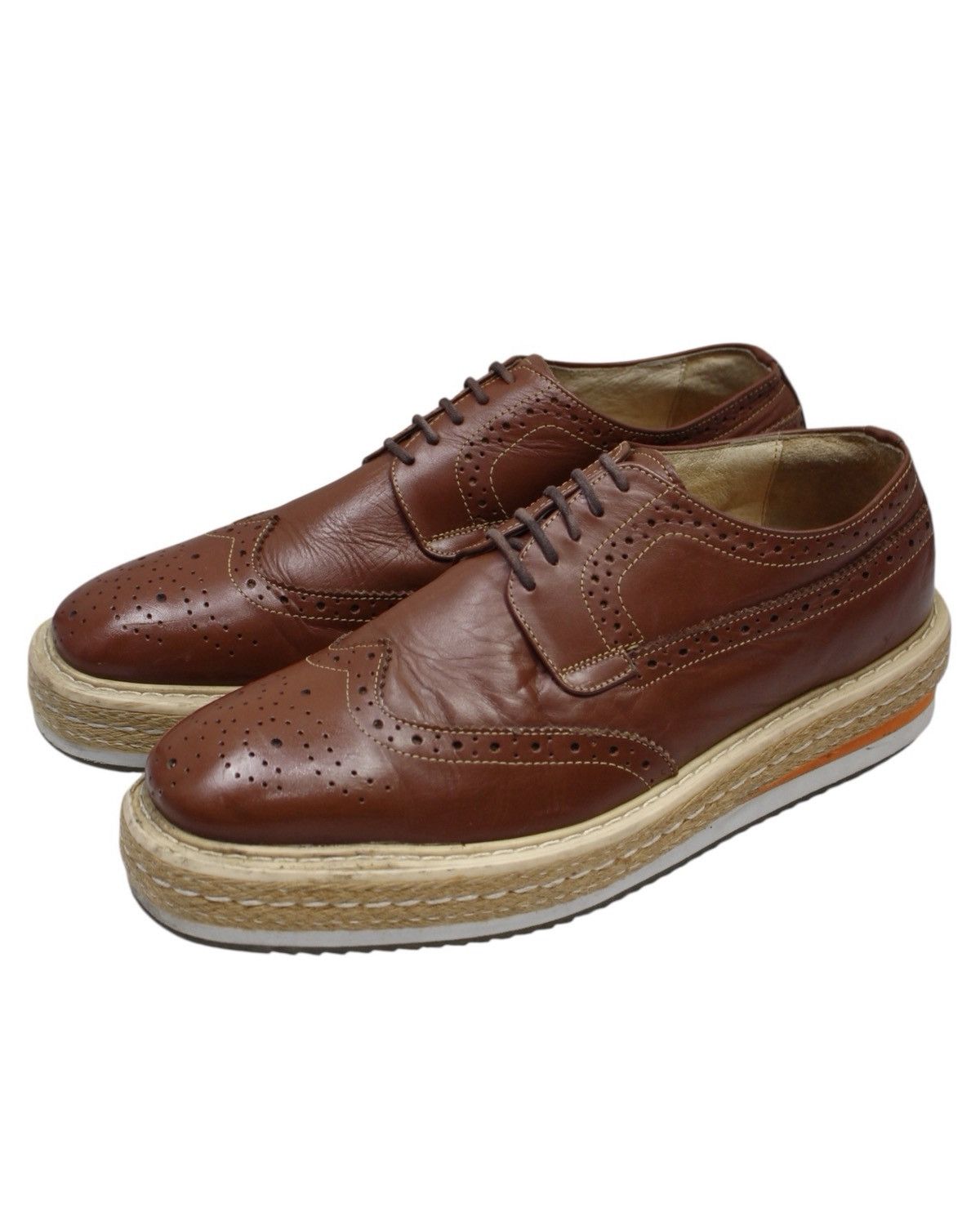 Designer × Japanese Brand 2000S LAST SCENE HOMMAGE PLATFORM LUG BROGUES Size US 8 / EU 41 - 2 Thumbnail