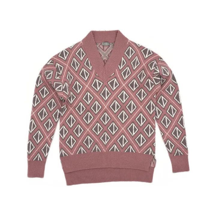 Dior Dior SS22 Diamond Pattern Wool Sweater 0079-2507 Size US XS / EU 42 / 0 - 2 Thumbnail