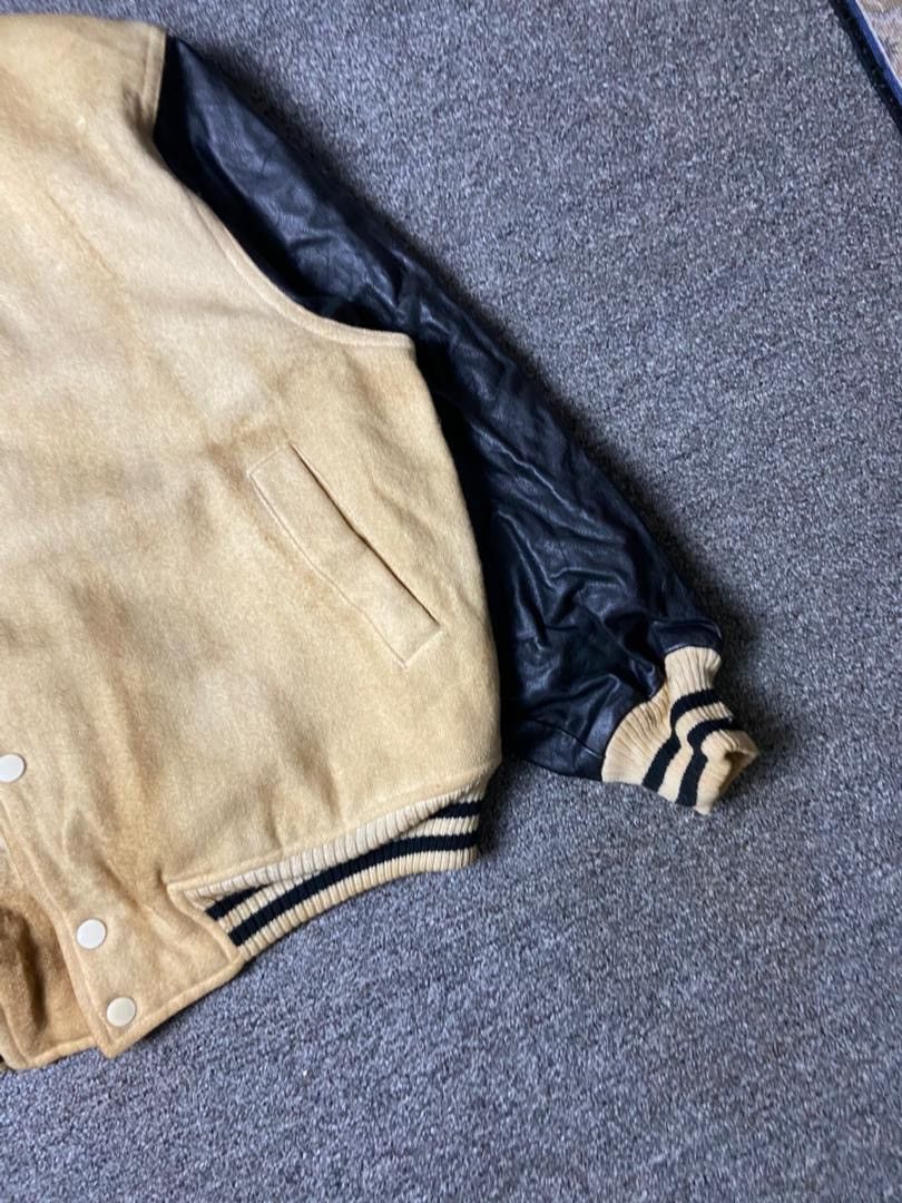 Japanese Brand Vintage Root Three Varsity Jacket with Leather Sleeves (177) Size US M / EU 48-50 / 2 - 9 Thumbnail
