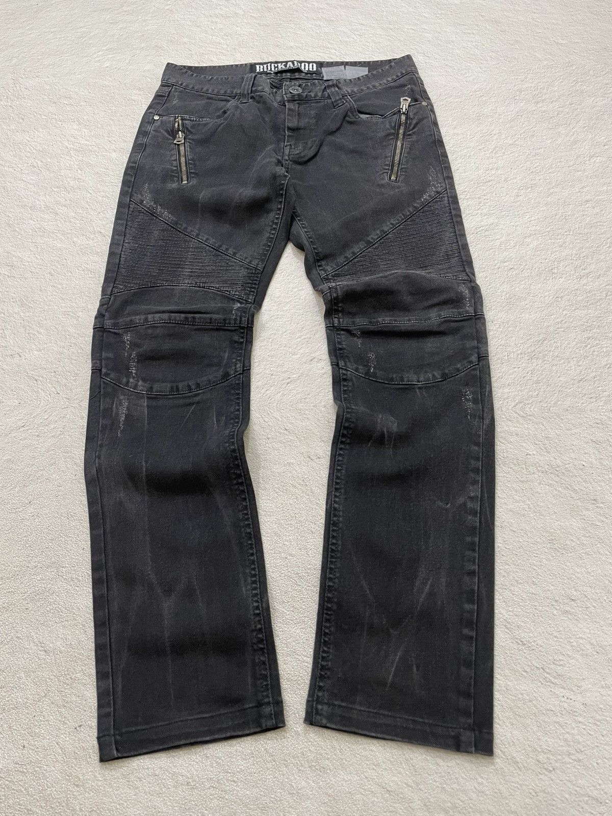 Japanese Brand 00s Buckaro Zippered front pockets Slim Straight Amiri Style Size US 31 - 1 Thumbnail