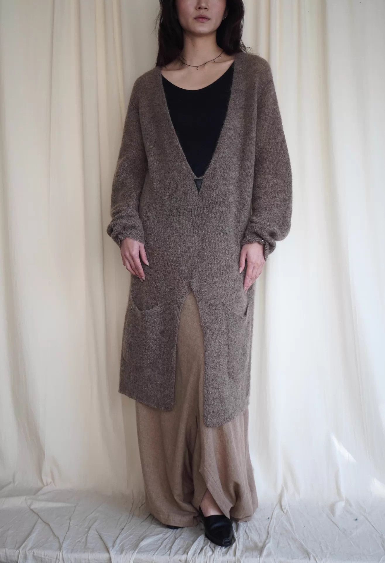 Yohji Yamamoto Yohji Yamamoto 1999AW Deep V Mohair Dress Size 3 9/10 Size L / US 10 / IT 46 - 4 Thumbnail
