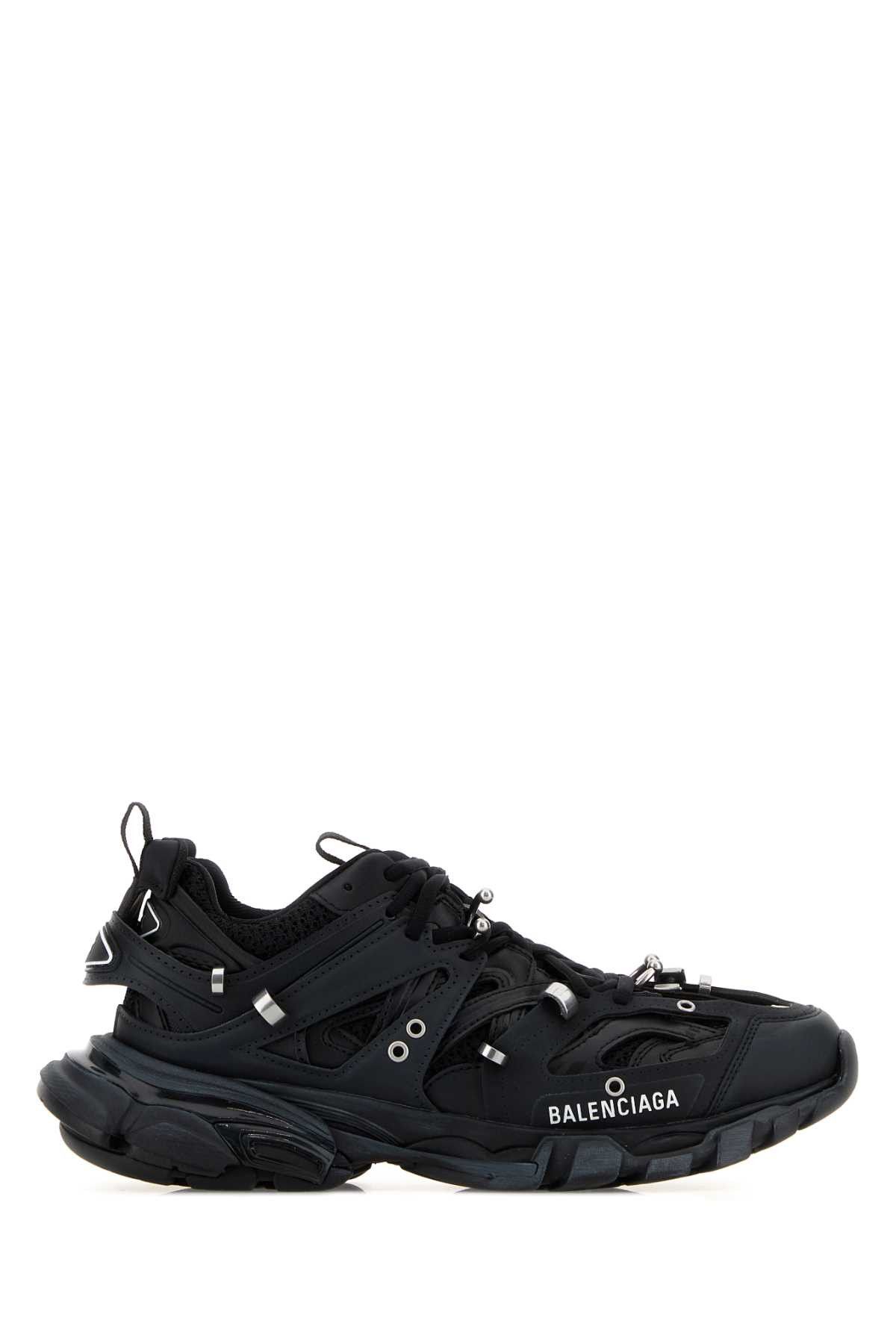 Balenciaga Black Rubber And Fabric Track Piercieng Sneakers Size US 7 / IT 37 - 1 Thumbnail
