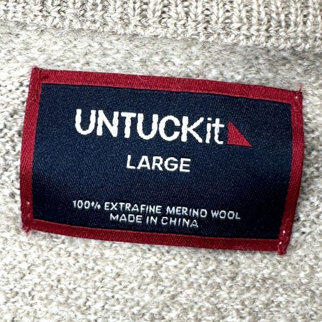 UNTUCKit UNTUCKit Sweater Mens Small Beige 100% Merino Wool Quarter Zip Pullover Knit Regular S Beige Mens Small Pullover Outdoor Walking 90s Size US S / EU 44-46 / 1 - 5 Thumbnail