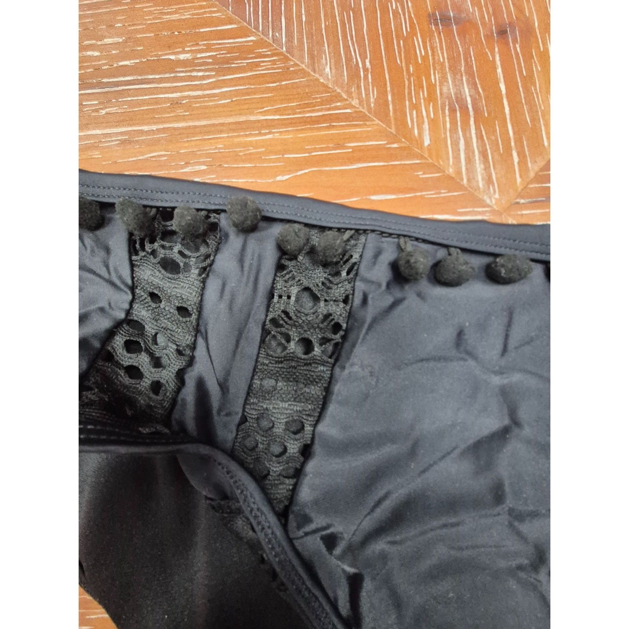 Other Black XXL Womens Lace Trim Bikini Bottoms Size ONE SIZE - 2 Thumbnail