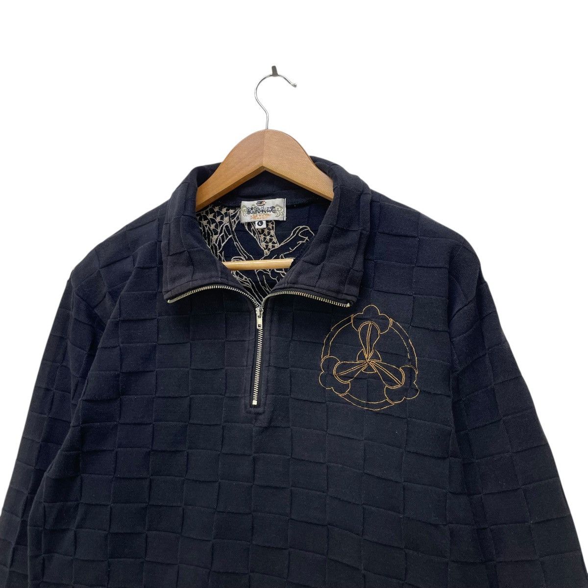 Toyo Enterprises 💥Vintage Karakuri Tamashi Plaid Checked Embroidery Dragon Size US L / EU 52-54 / 3 - 4 Thumbnail