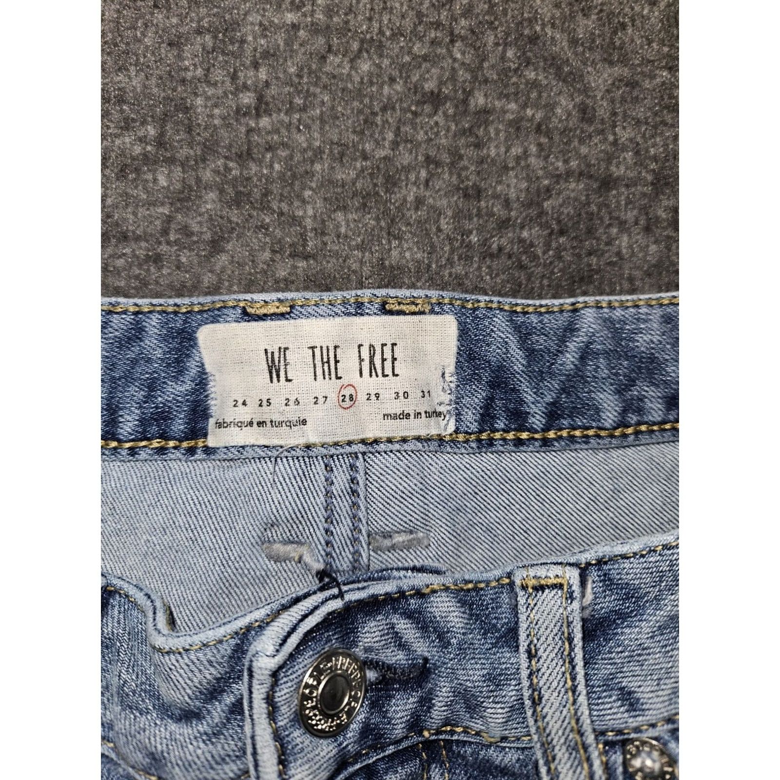 Vintage VINTAGE We The Free Cropped Jeans Women 28 Mid Rise Button Fly Distressed Preppy City 90s Womens Size 28" / US 6 / IT 42 - 2 Thumbnail
