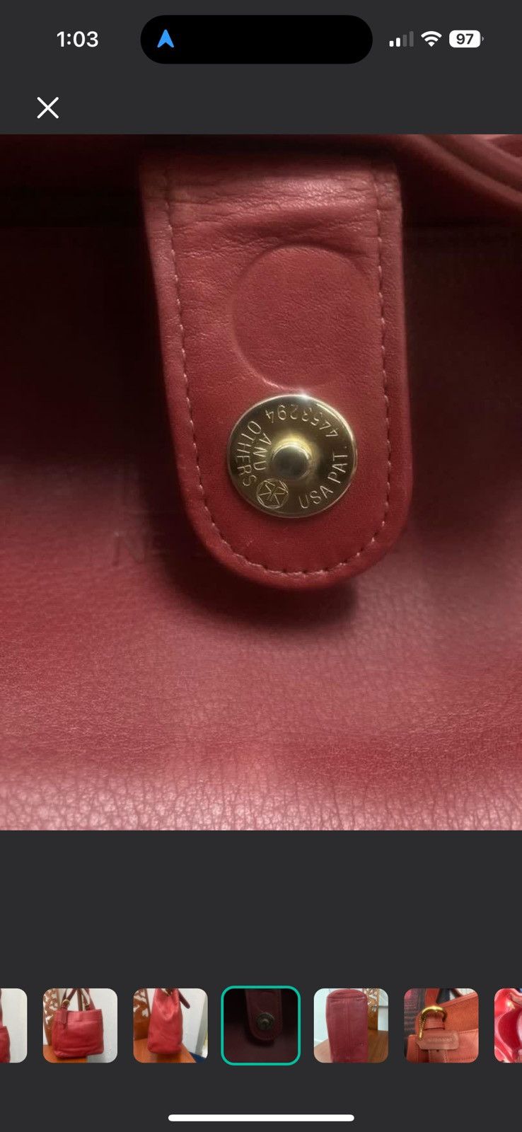 Coach Vintage Coach Waverly Purse Red Leather Size ONE SIZE - 6 Thumbnail