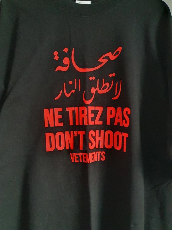 Vetements Vetements SS20 Don’t Shoot T-shirt Size US XS / EU 42 / 0 - 8 Thumbnail
