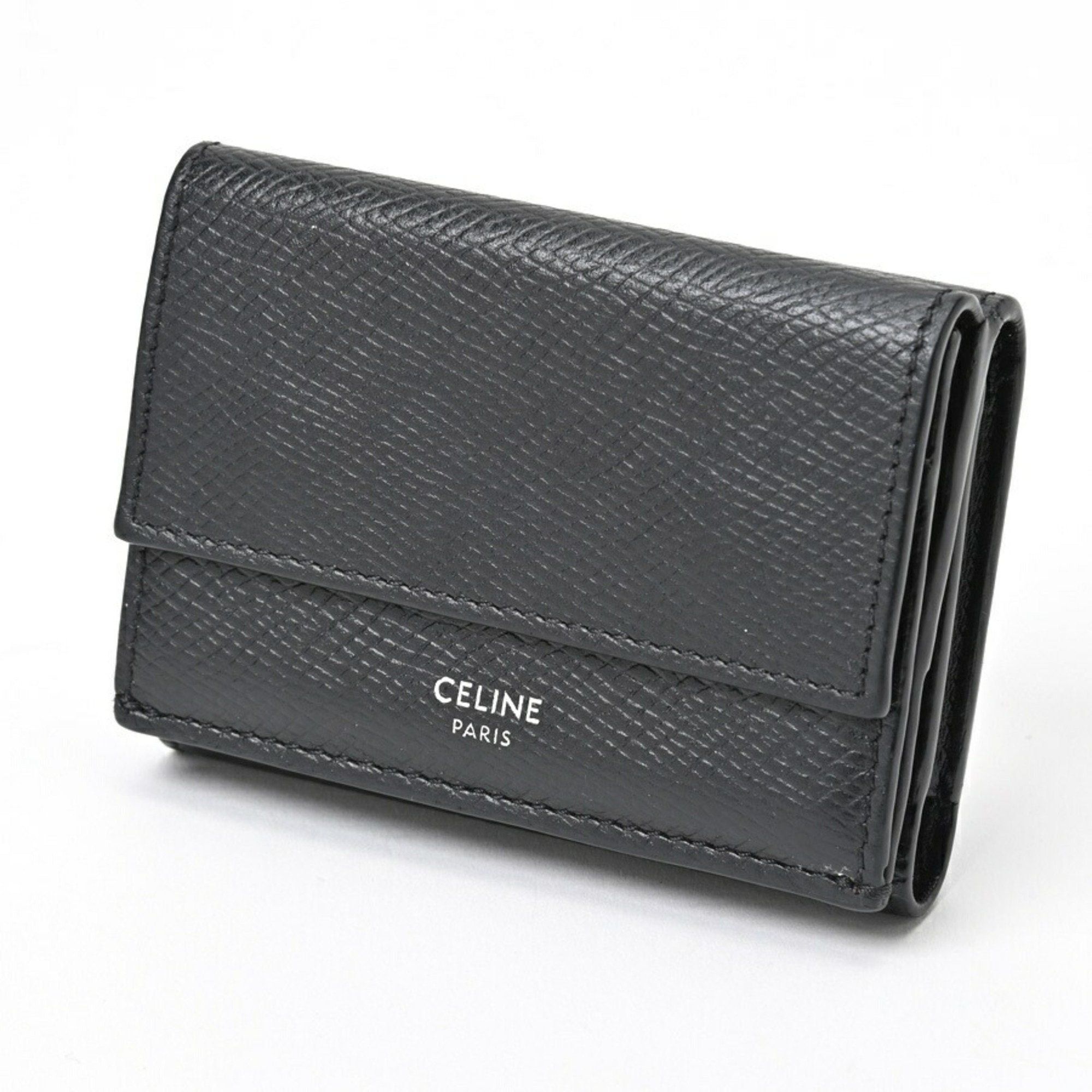 image of Celine Folded Compact Wallet 10E603Bel.38Si Black S-155620, Women's