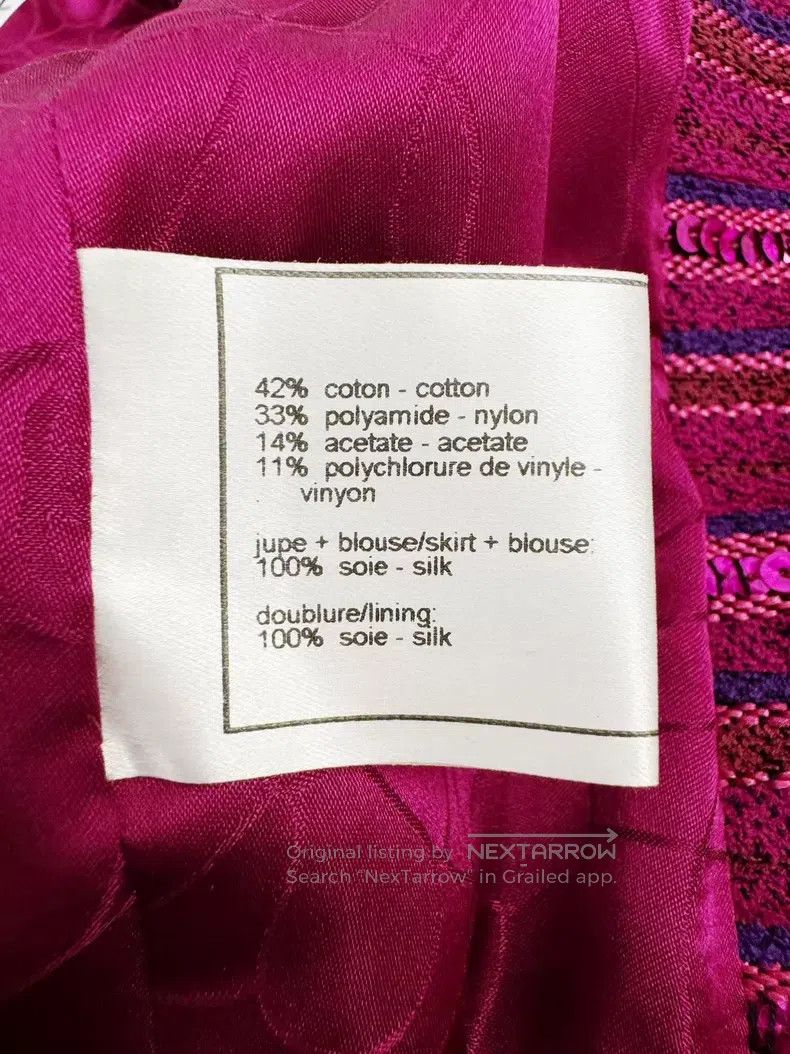 Chanel Chanel Rose-red braided sequin coat Size XXS / US 00 / IT 34 - 5 Thumbnail