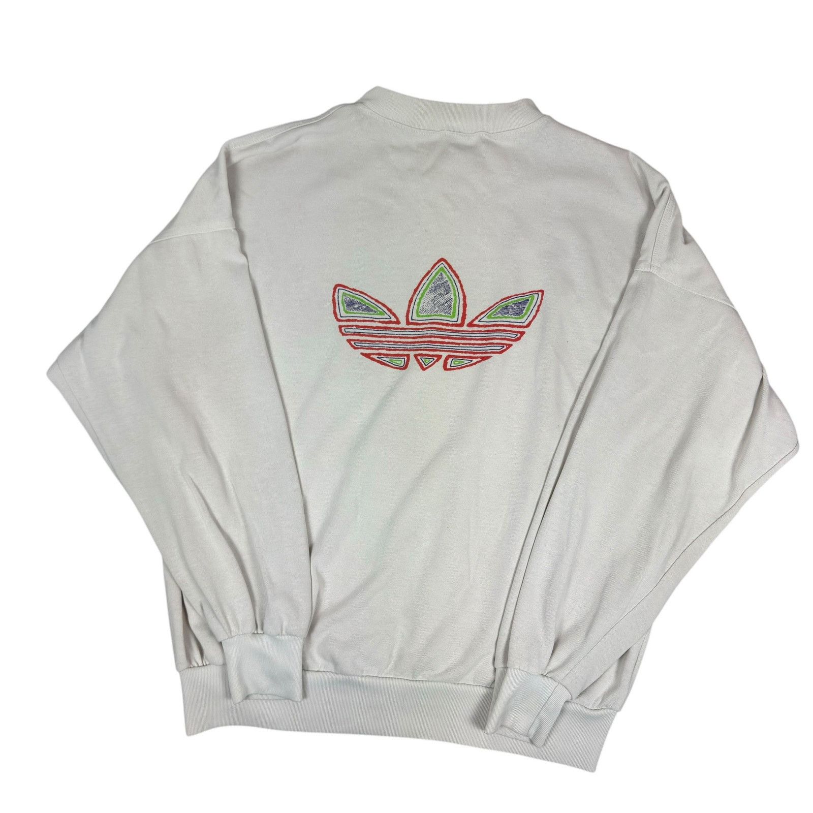 Adidas × Vintage Adidas Beige Spell Out Essential Pullover Sweatshirt Size US M / EU 48-50 / 2 - 5 Thumbnail