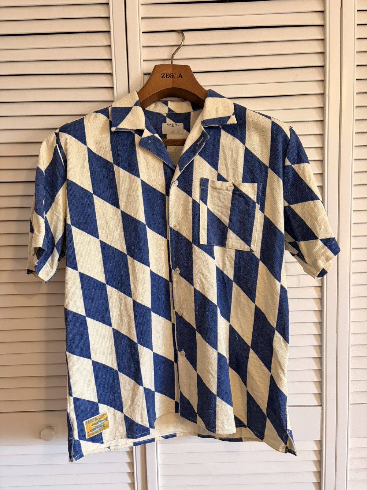 Percival Wavy Checkered Cuban Shirt Size US L / EU 52-54 / 3 - 1 Thumbnail
