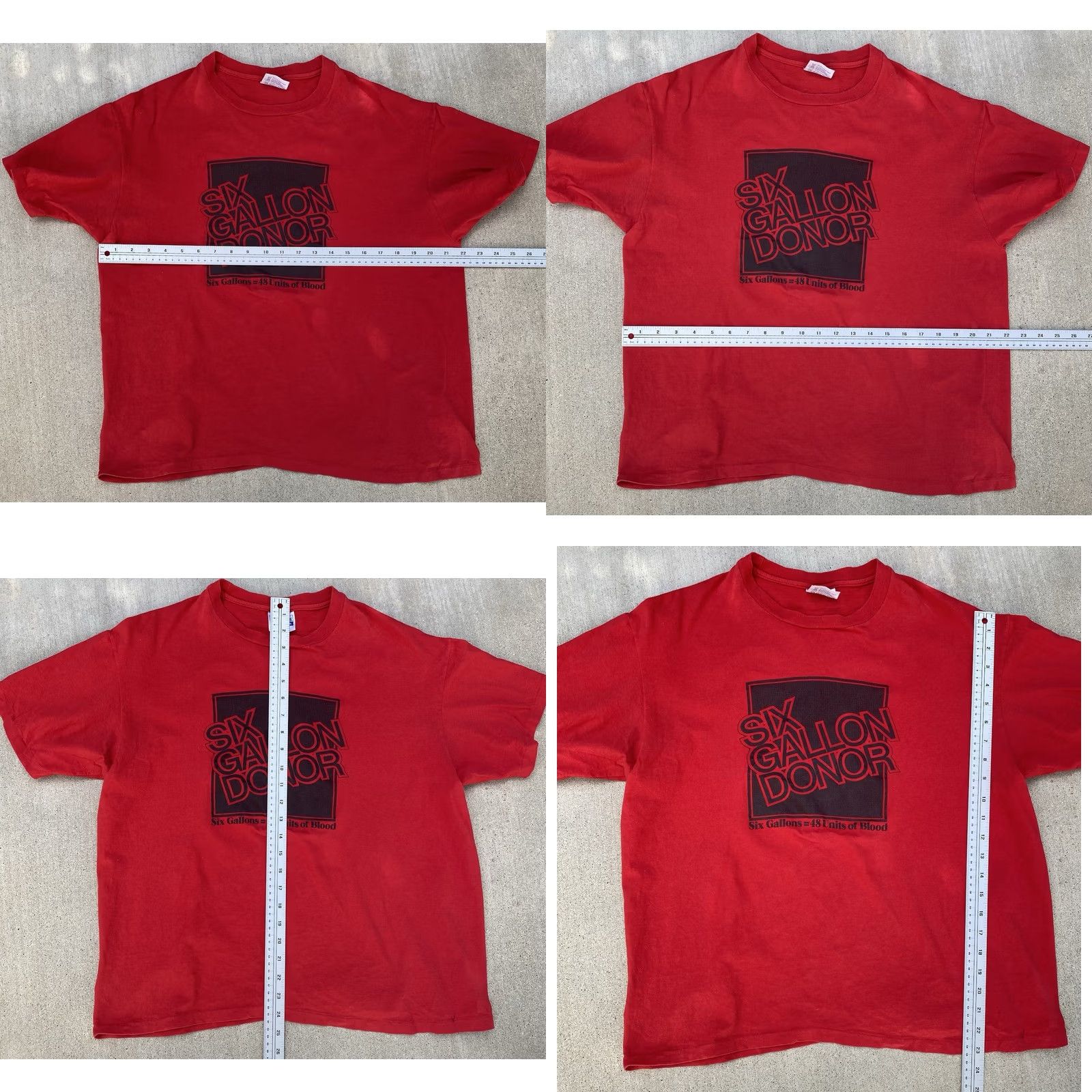 Hanes VINTAGE Hanes Six Gallon Donor T Shirt Red Graphic Print USA XL Blood Donation Crew Neck Short Sleeve Men Size US XL / EU 56 / 4 - 11 Thumbnail