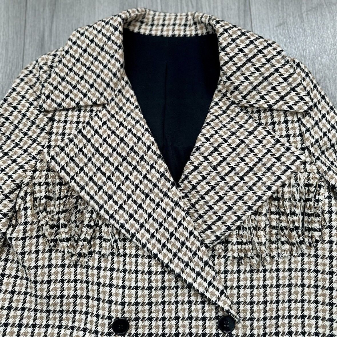 The Kooples The Kooples Patterned Formal Wool Jacket With Fringing Size XS / US 0-2 / IT 36-38 - 13 Thumbnail