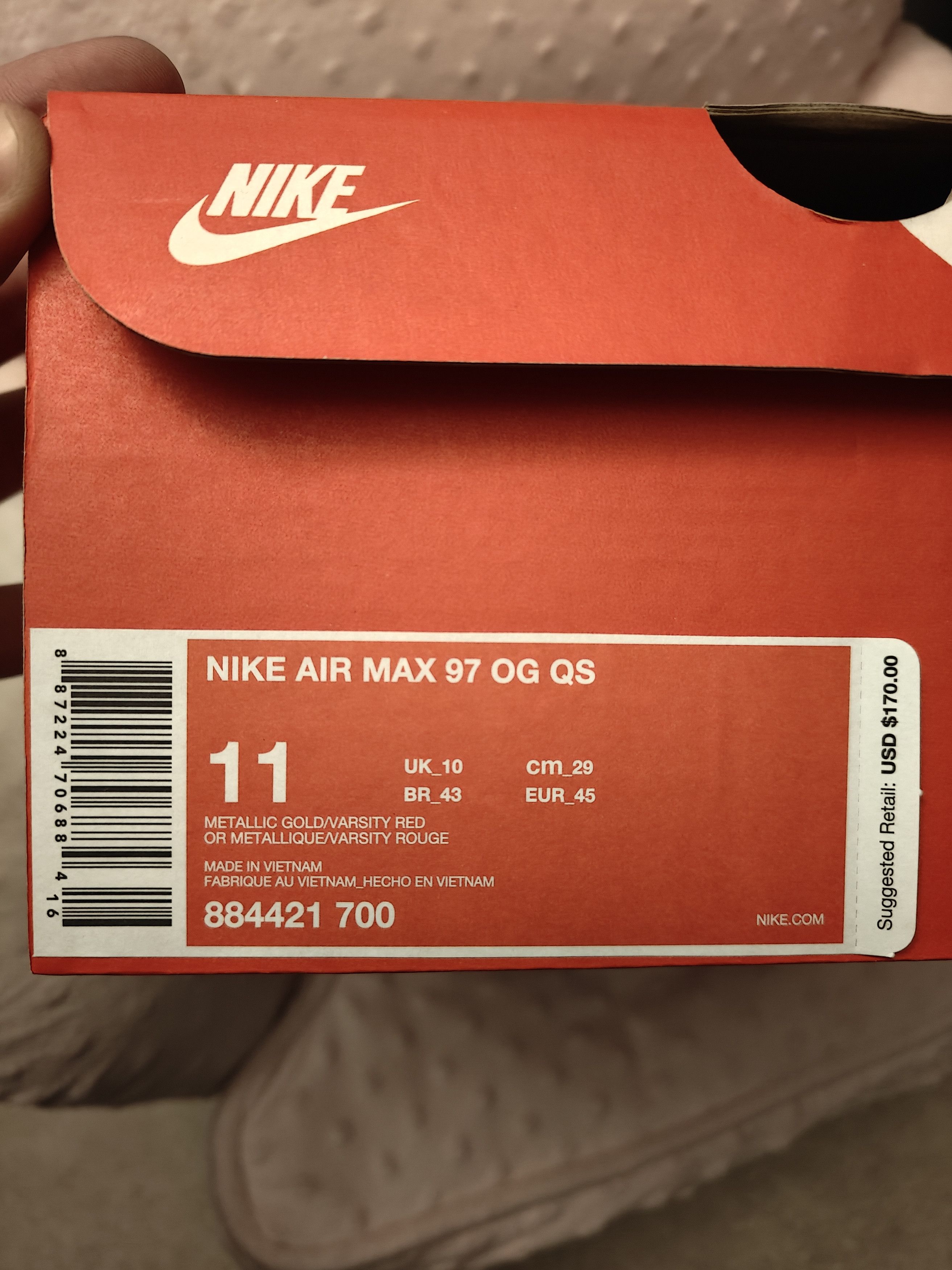 Nike Airmax 97 "Golden Bullet" Size US 11 / EU 44 - 8 Thumbnail