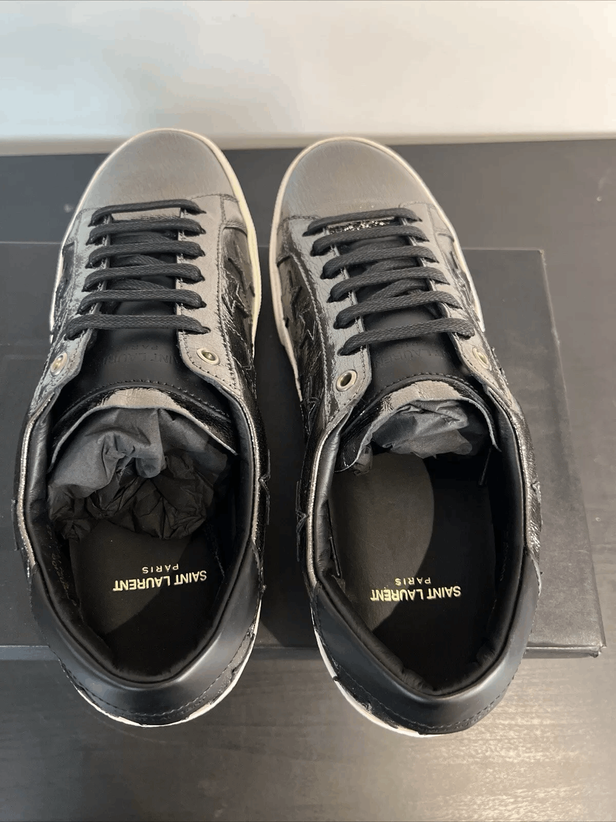 Saint Laurent Paris Saint Laurent Paris SL/06 Stars Low Top Sneakers in Black 44 Size US 10 / EU 43 - 4 Thumbnail