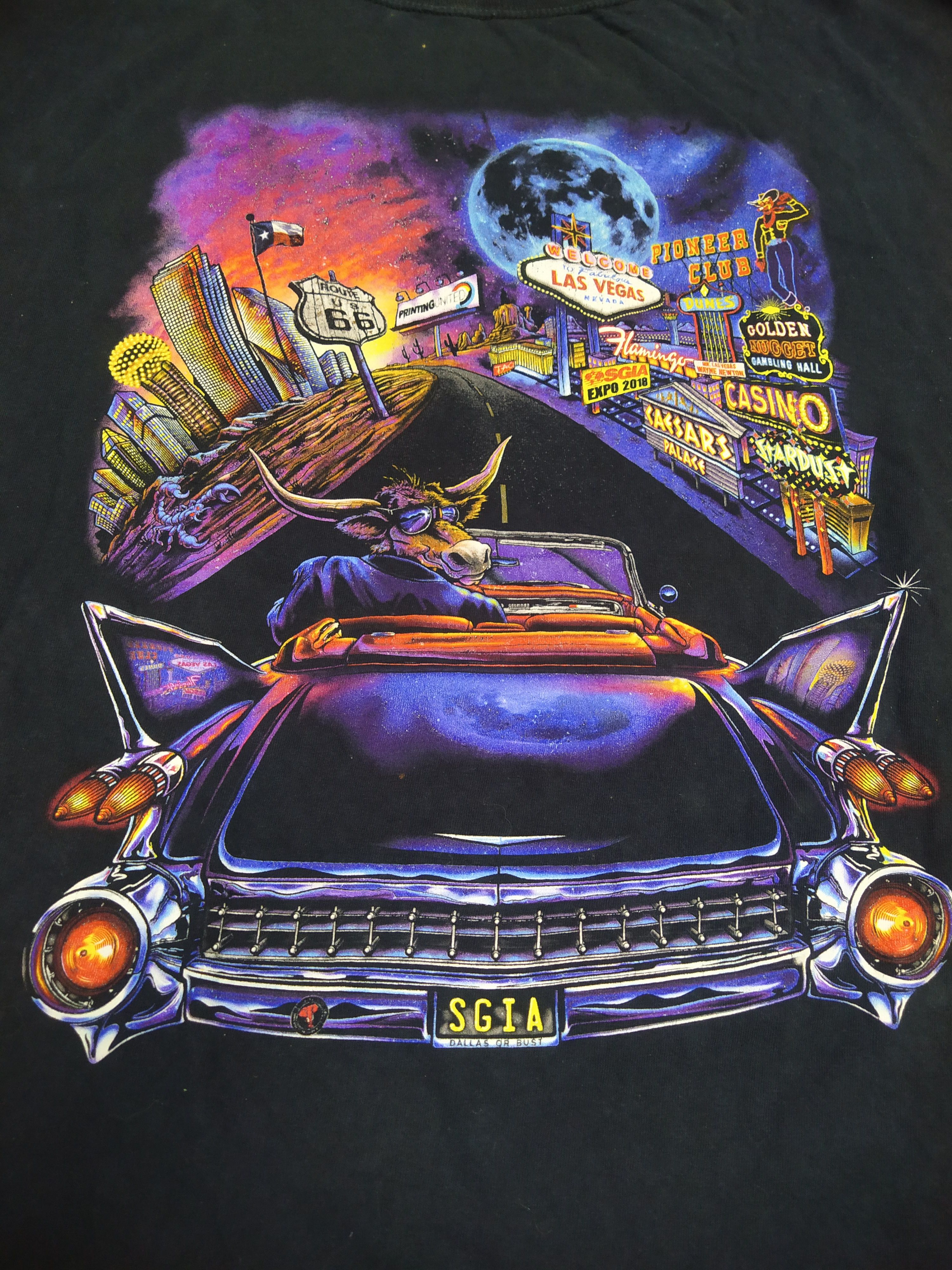 Vintage Vintage Y2K Las Vegas Neon Graphic Classic Car Art Tee Size US XL / EU 56 / 4 - 8 Thumbnail