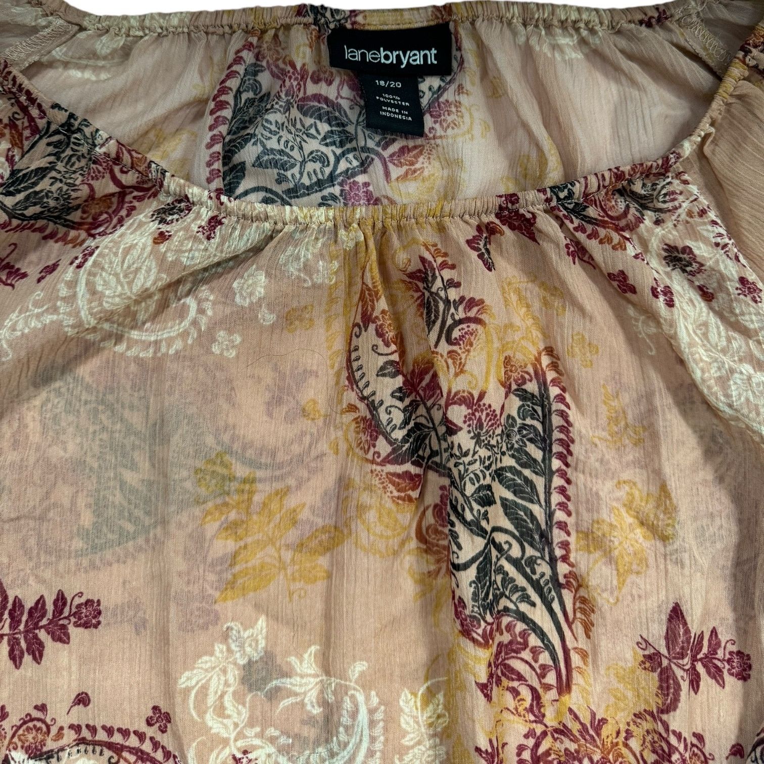 Other Lane Bryant Sheer Top with Floral Paisley Pattern Size 18/20 Size XXL / US 16-18 / IT 52-54 - 4 Thumbnail
