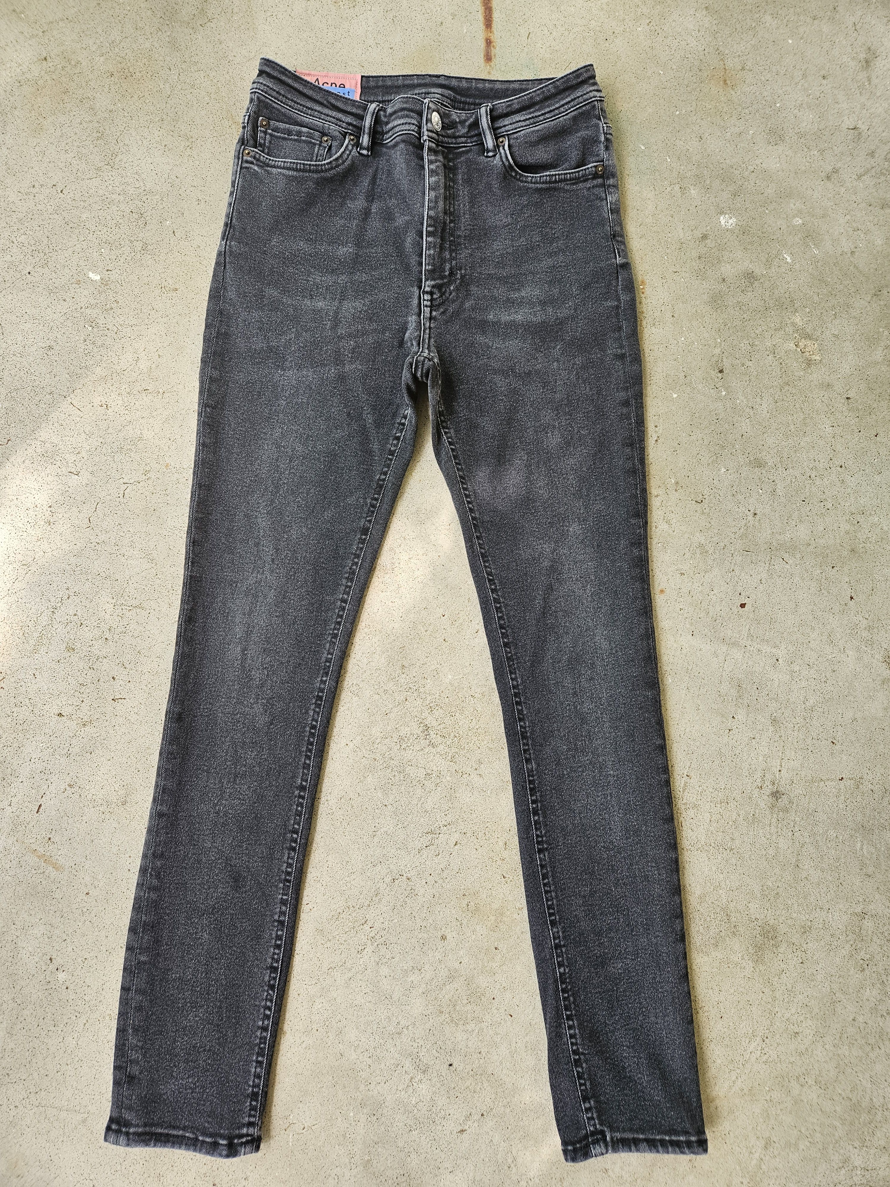 Acne Studios Blå Konst Peg Used Blk Patch Black Denim Jeans Size US 29 - 1 Thumbnail