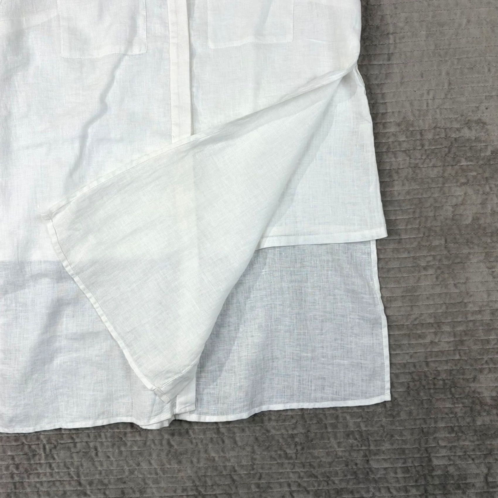 Vintage Chico's Sleeveless Linen Tunic Top White Button Front Pockets Petite 1 M 8P Womens Tunic Size M / US 6-8 / IT 42-44 - 3 Thumbnail