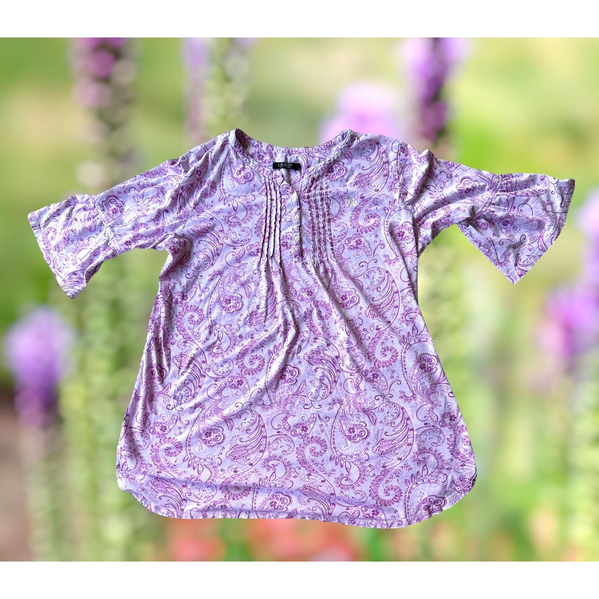 Designer × Lauren Ralph Lauren Lauren Ralph Lauren Nightgown Large Retro Sleep Shirt Size L / US 10 / IT 46 - 6 Thumbnail