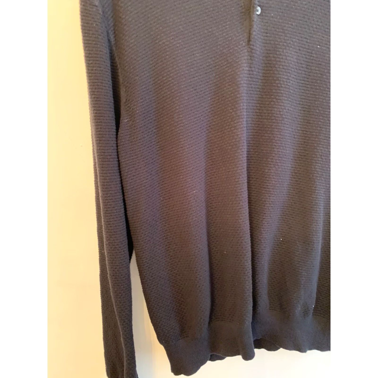 Jos. A. Bank VINTAGE Jos. A. Bank Reserve Cotton Silk Blend Black Collared Sweater Textured XXL Size US XXL / EU 58 / 5 - 2 Thumbnail