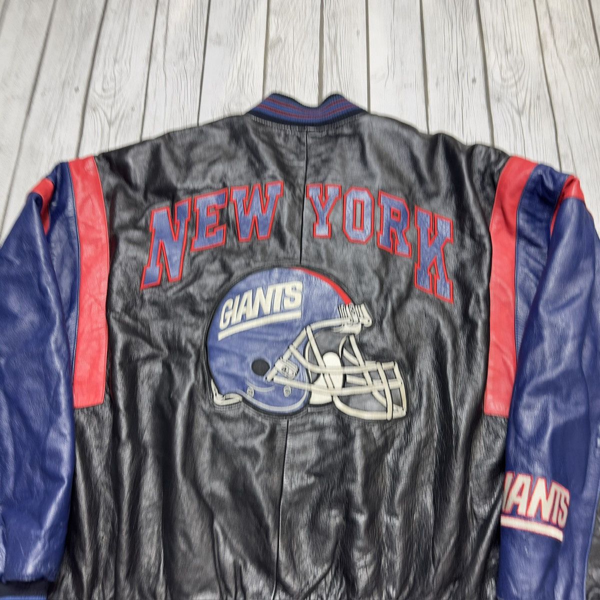 G-III × NFL × Vintage Vintage New York Giants leather jacket Size US XXL / EU 58 / 5 - 4 Thumbnail