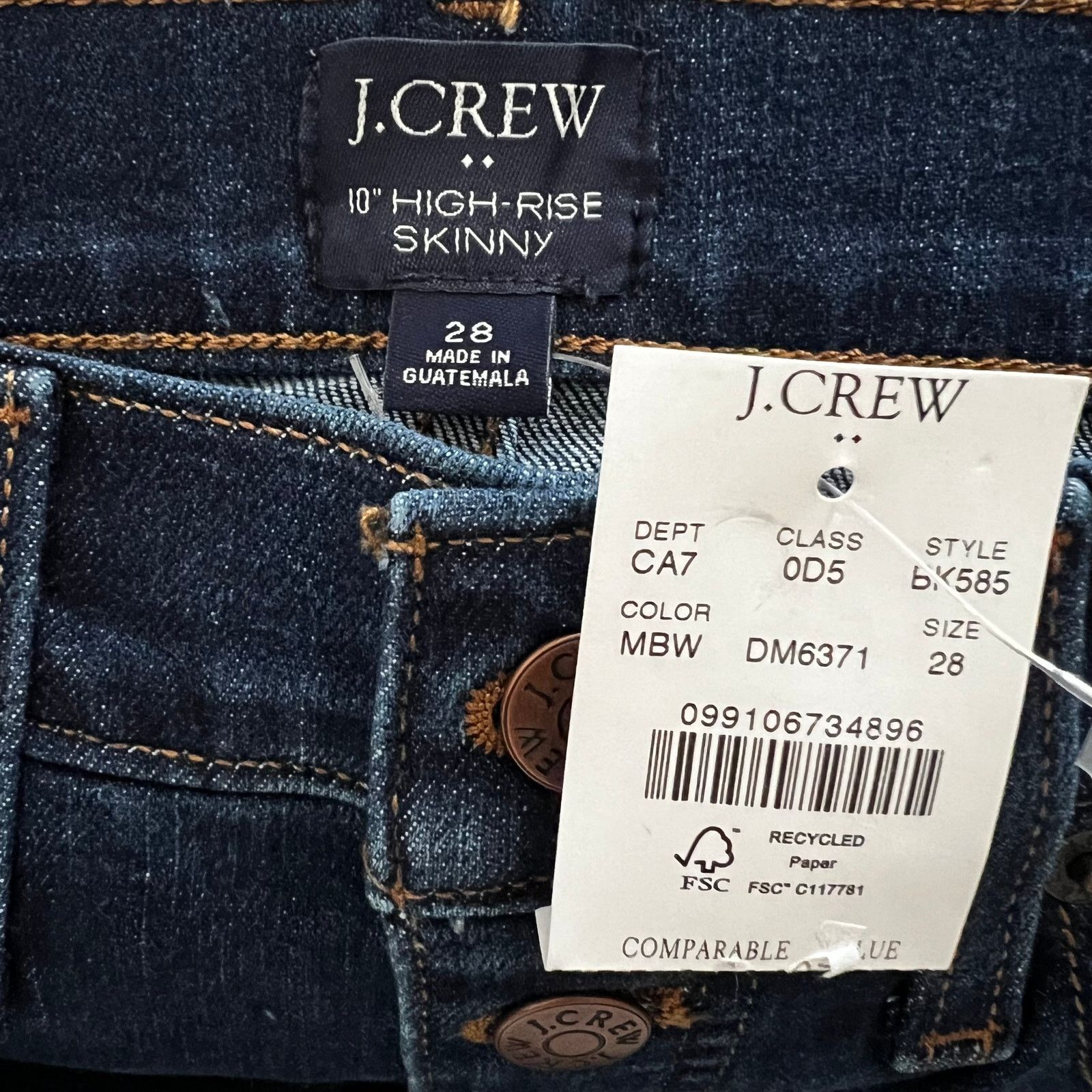 J.Crew J.Crew 10" High-Rise Skinny Jeans, US28 Size 28" / US 6 / IT 42 - 5 Thumbnail