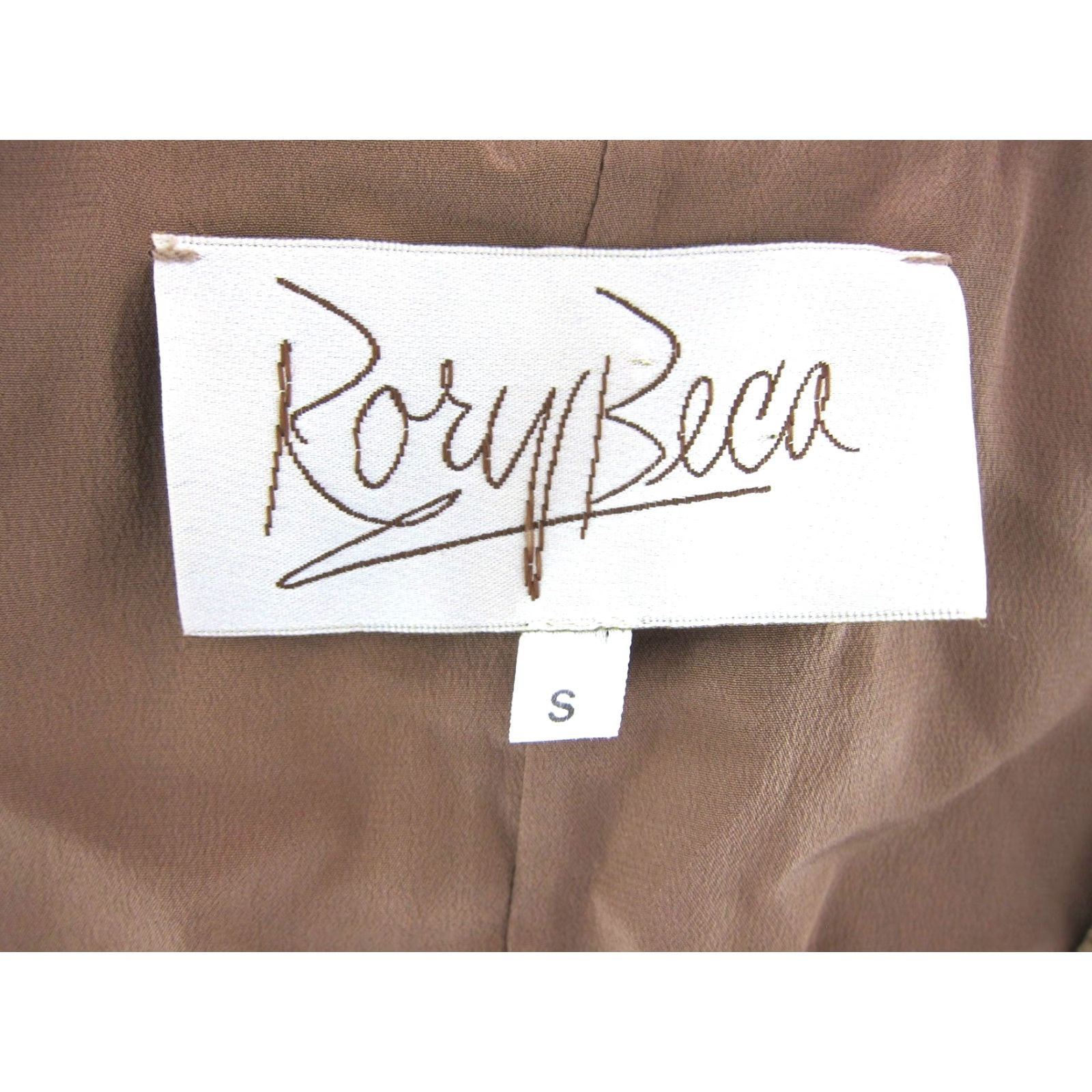 Vintage Rory Beca Brown Snakeskin Print Silky Shift Tunic Dress Long Sleeve V-Neck Small Size S / US 4 / IT 40 - 3 Thumbnail