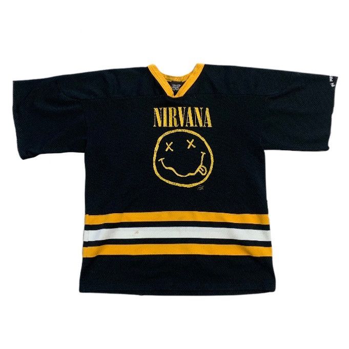 image of Xl - Vintage 90's Authentic Nirvana Hockey Jersey in Black, Men's