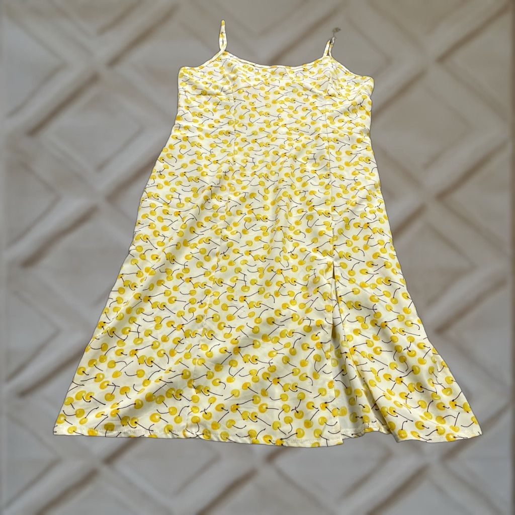 Shein Shein Dress Womens XL Yellow Cherry Midi Spaghetti Dainty Curve Soft Camisole Size XL / US 12-14 / IT 48-50 - 1 Thumbnail