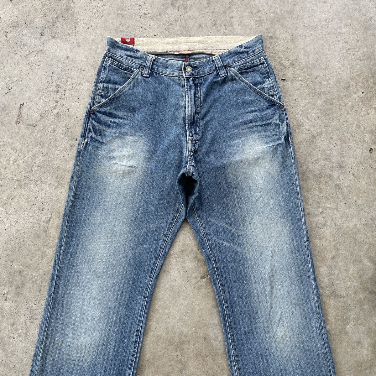 Japanese Brand × Jean W30 Vintage Japan Faded HBT Distressed Jeans Pants Denim Size US 30 / EU 46 - 3 Thumbnail