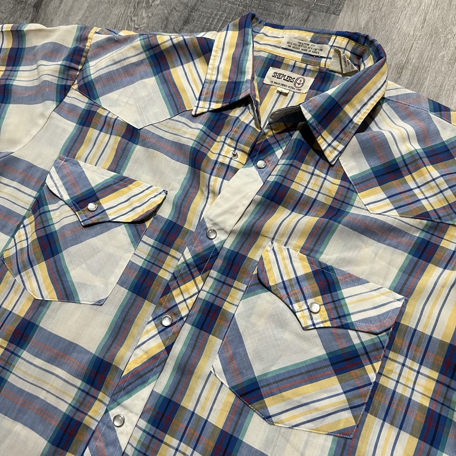 Other VTG Sheplers 80s Western Pearl Snap Cowboy Plaid Shirt SS Size US L / EU 52-54 / 3 - 2 Thumbnail