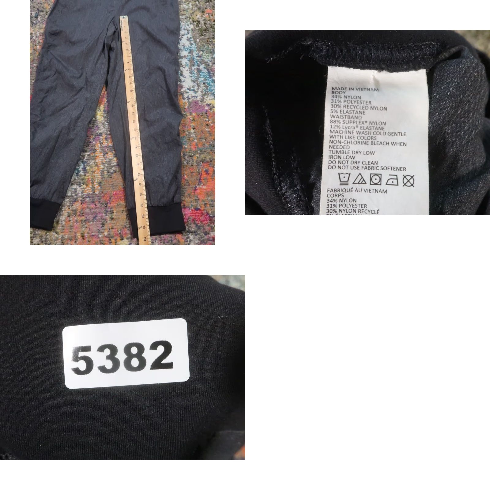 Prana prAna Jogger Pants Womens M Gray Bear Rock Lightweight Stretch Waist EUC Size 32" / US 10 / IT 46 - 8 Thumbnail