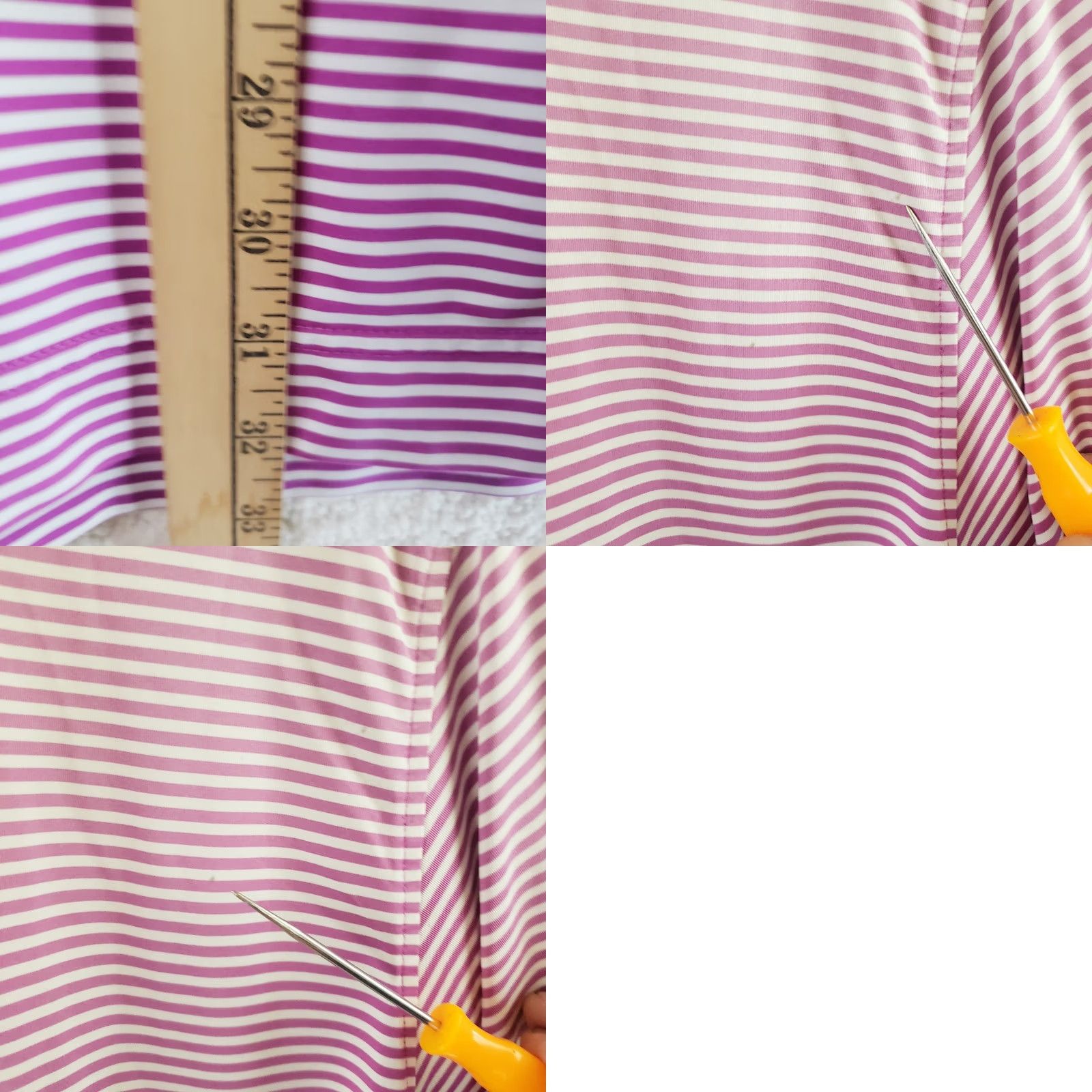 Footjoy FootJoy Men Polo Shirt Purple White Striped Short Sleeve M EUC Sports Golf Shirt Size US M / EU 48-50 / 2 - 9 Thumbnail