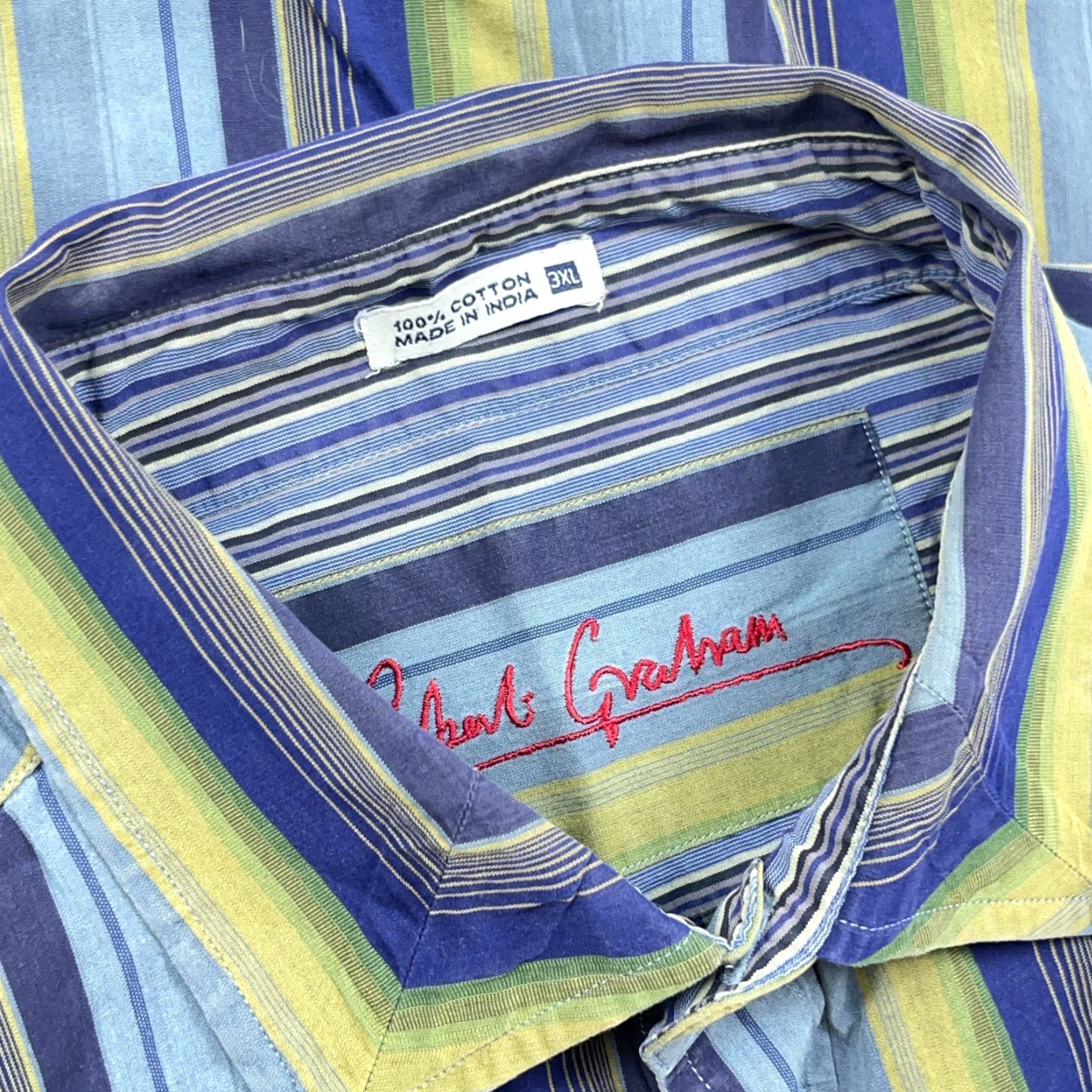 Robert Graham Robert Graham Shirt Men 3XL Button-Up Color Blue Striped Casual Modern Preppy Wear Dress Size 48R - 3 Thumbnail