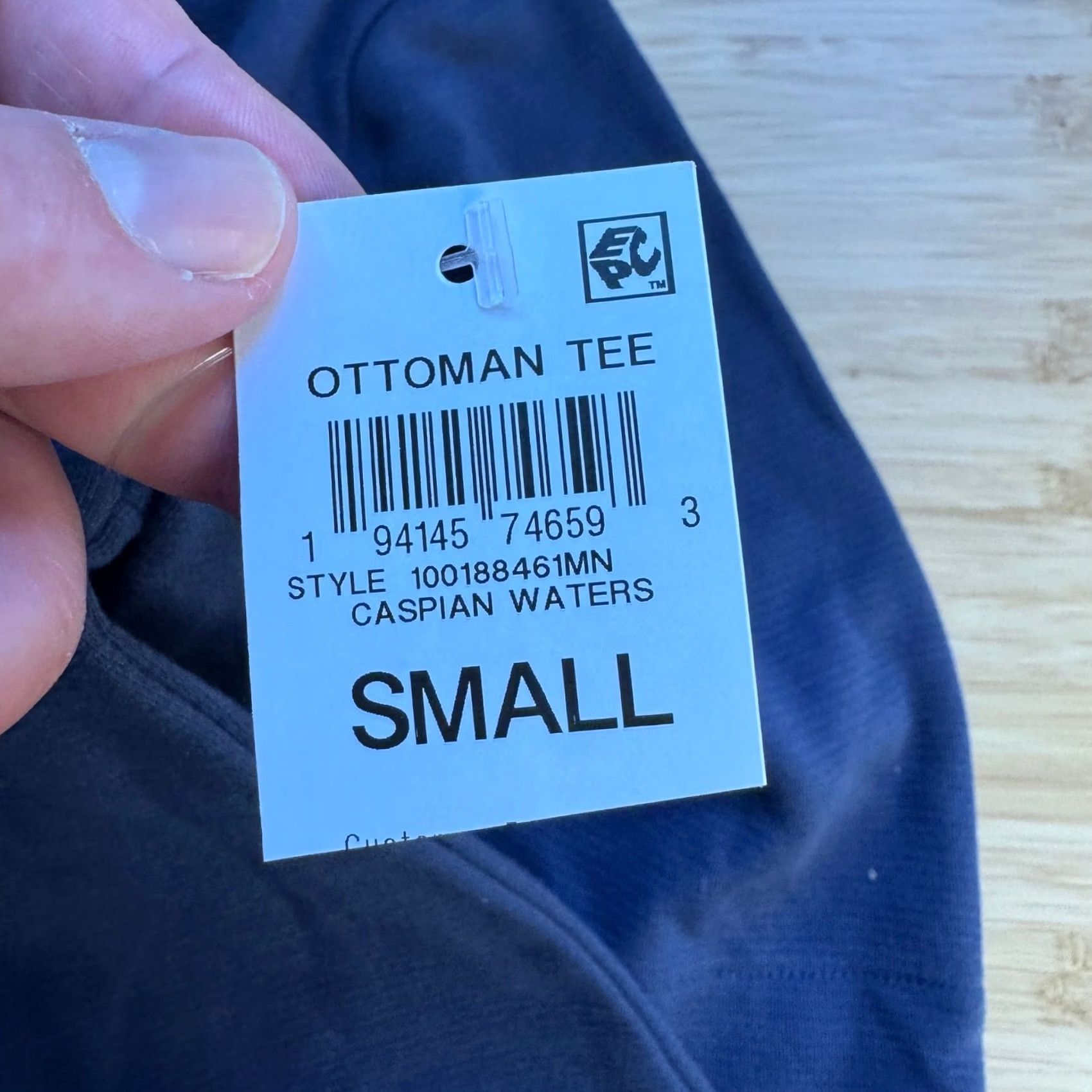 Vintage Mode of One Textured T-Shirt S Blue Relaxed Fit Ottoman Tee Size US S / EU 44-46 / 1 - 3 Thumbnail