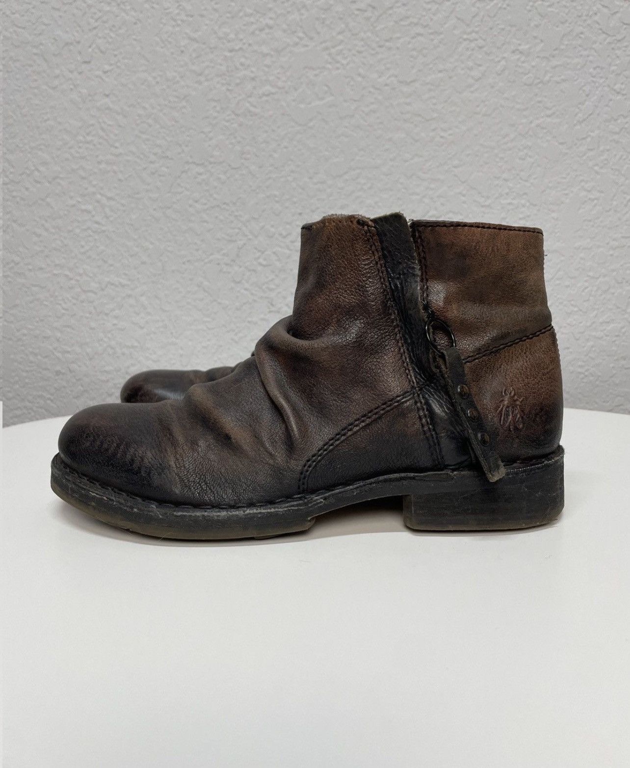 If Six Was Nine Vintage Italian AS 98 Rick Owens Style Leather Biker Boots Size US 8 / IT 38 - 7 Thumbnail