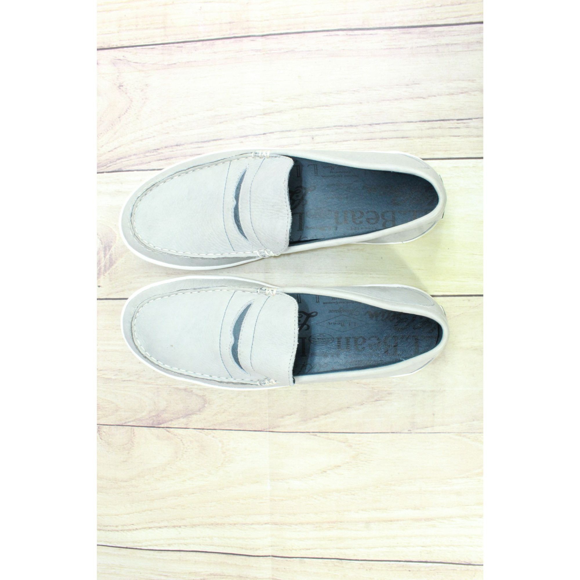 L.L. Bean LL Bean Men’s Gray Leather Slip-On Penny Loafers 10 Size US 10 / EU 43 - 7 Thumbnail