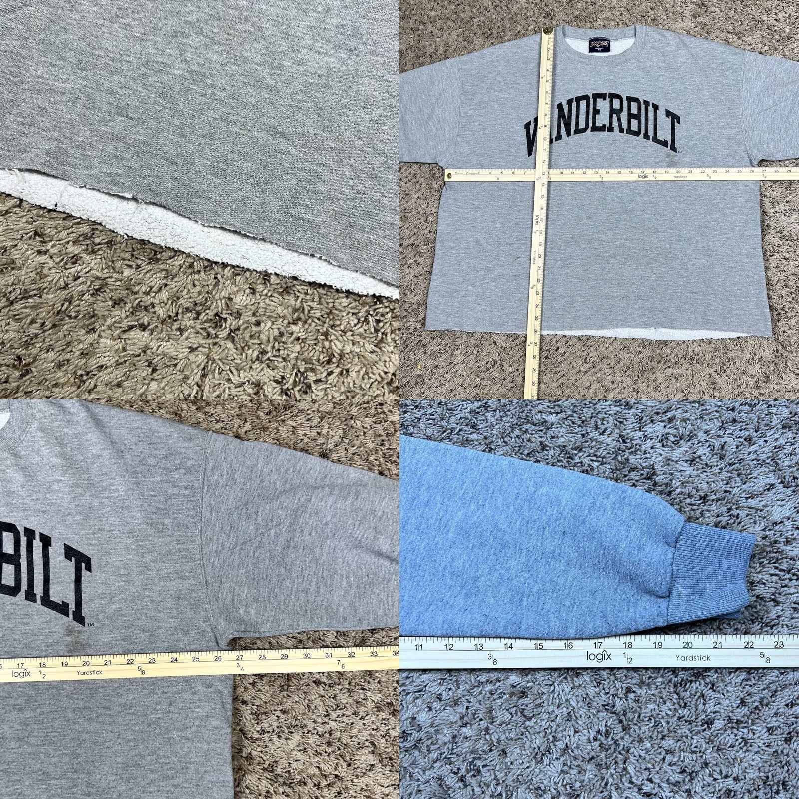 Jansport VINTAGE Jansport Vanderbilt University Gray Cropped Crewneck XL Crew Neck Sweatshirt Unisex Adults 90s Graphic Print Made USA Size XL / US 12-14 / IT 48-50 - 8 Thumbnail