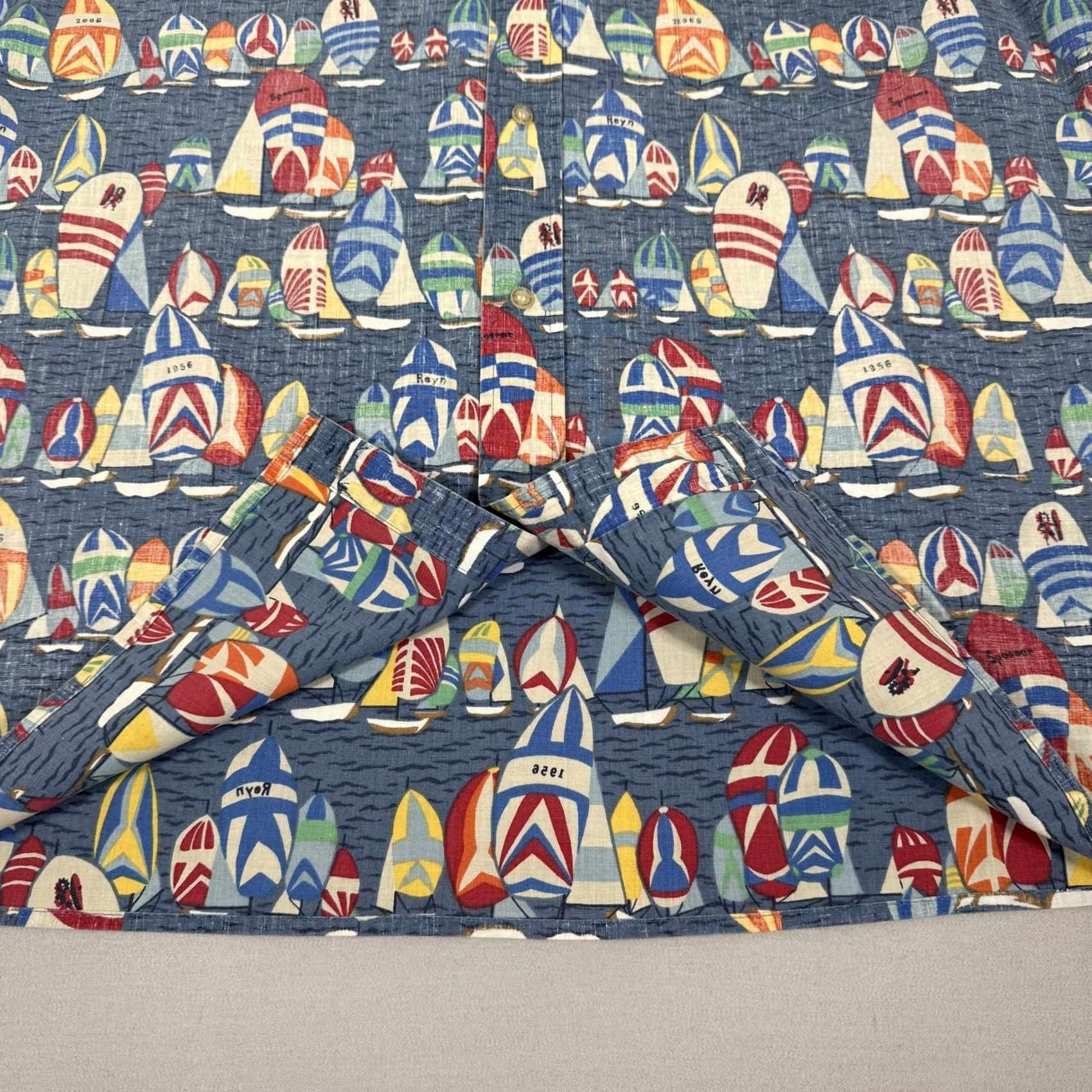 Reyn Spooner Reyn Spooner Shirt Mens L Blue Sailboat Button Up Hawaiian 50th Anniversary Graphic Print Size US L / EU 52-54 / 3 - 6 Thumbnail