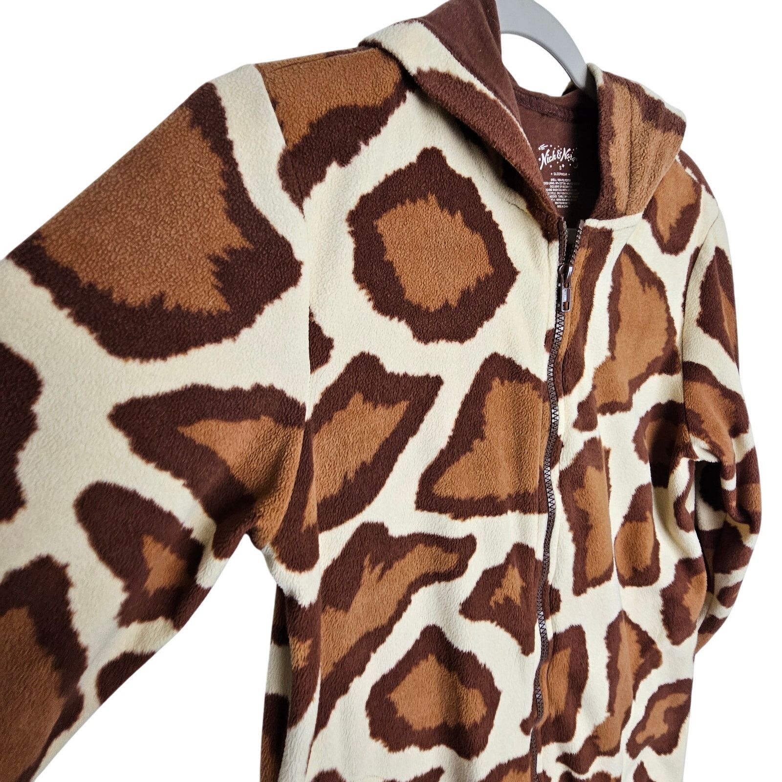 Nickelodeon Nick & Nora Womens Giraffe One Piece Fleece Pajamas Size S Size S / US 4 / IT 40 - 6 Thumbnail