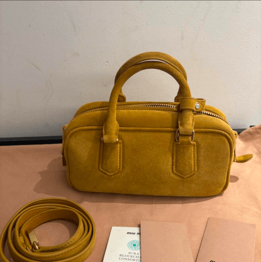 Miu Miu Miu Miu Suede Handbag with Logo Size ONE SIZE - 2 Thumbnail