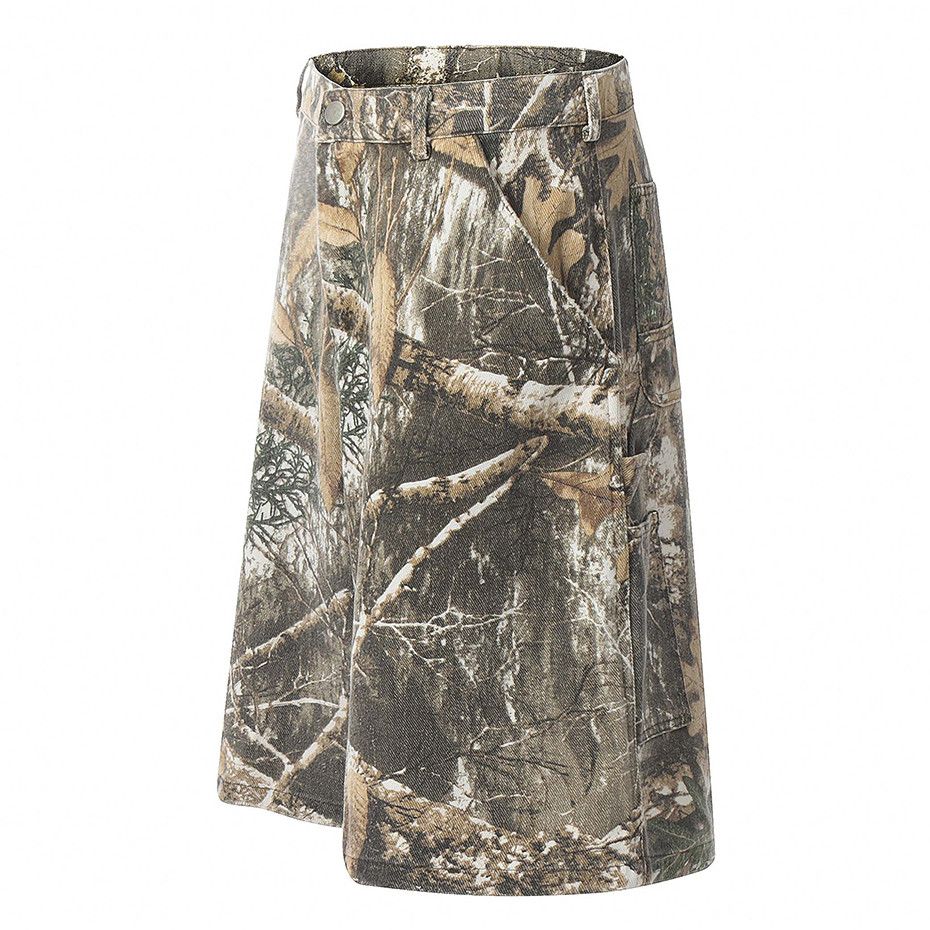 Japanese Brand × Vintage Camouflage Denim Short Vintage Size US 33 - 2 Thumbnail