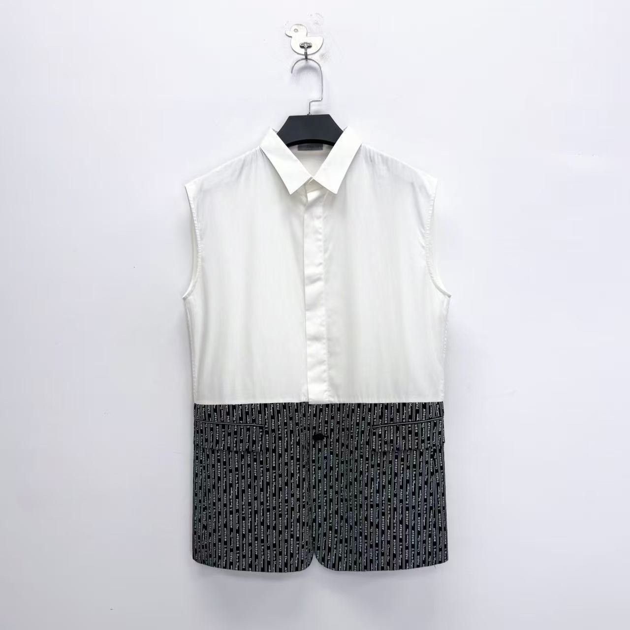 Dior Dior Black White Slogan Logo Sleeveless Vest Size US M / EU 48-50 / 2 - 1 Thumbnail