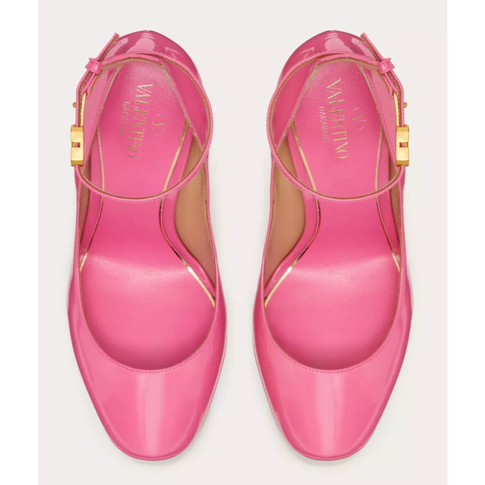 Valentino Rockstud Tan-go Patent Leather Strap Platform Heel Pump 40.5 Size US 10.5 / IT 40.5 - 8 Thumbnail