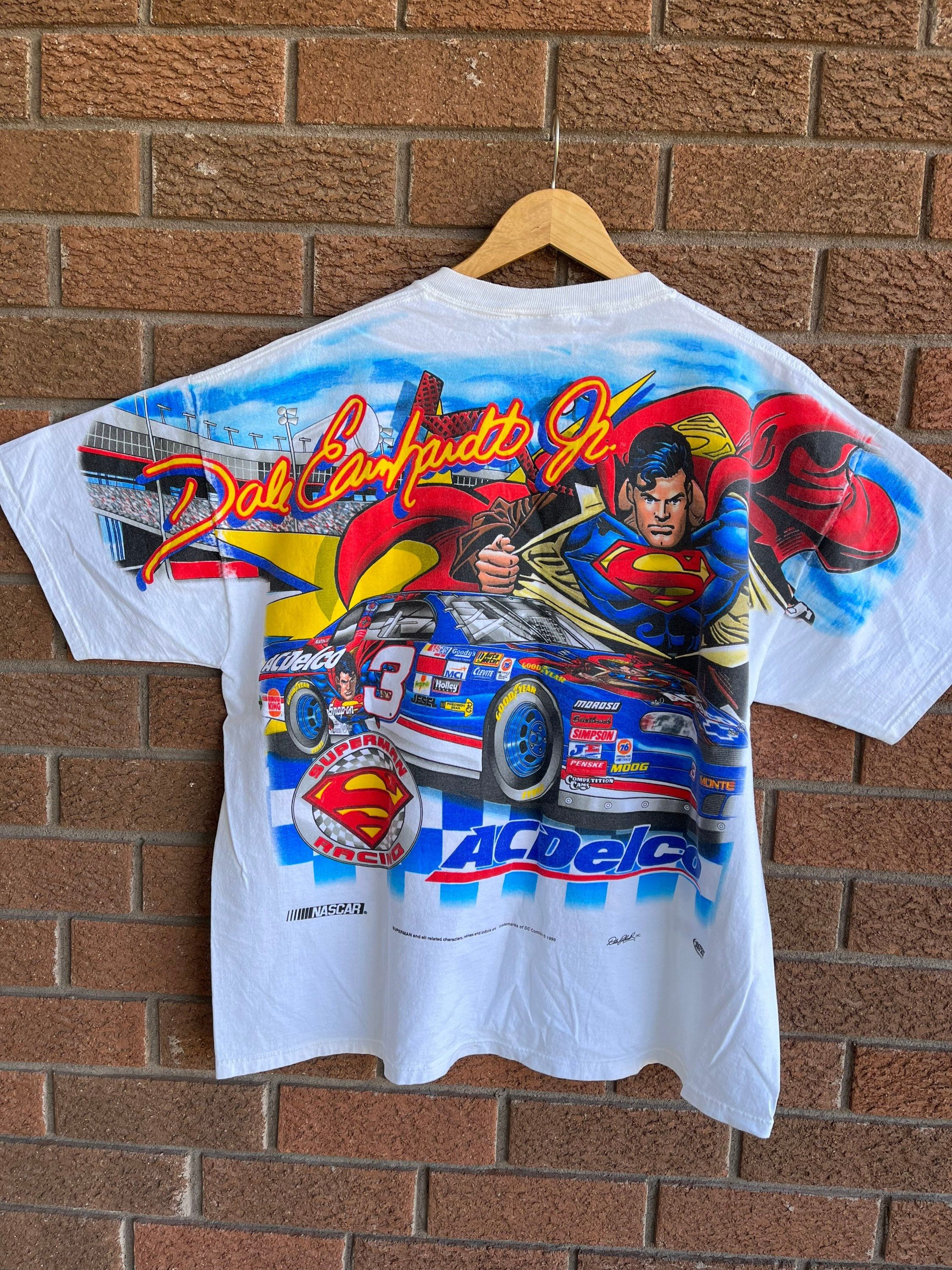 Vintage Vintage Dale Earnhardt Jr Superman AC Delco NascarT -shirt Size US XL / EU 56 / 4 - 4 Thumbnail