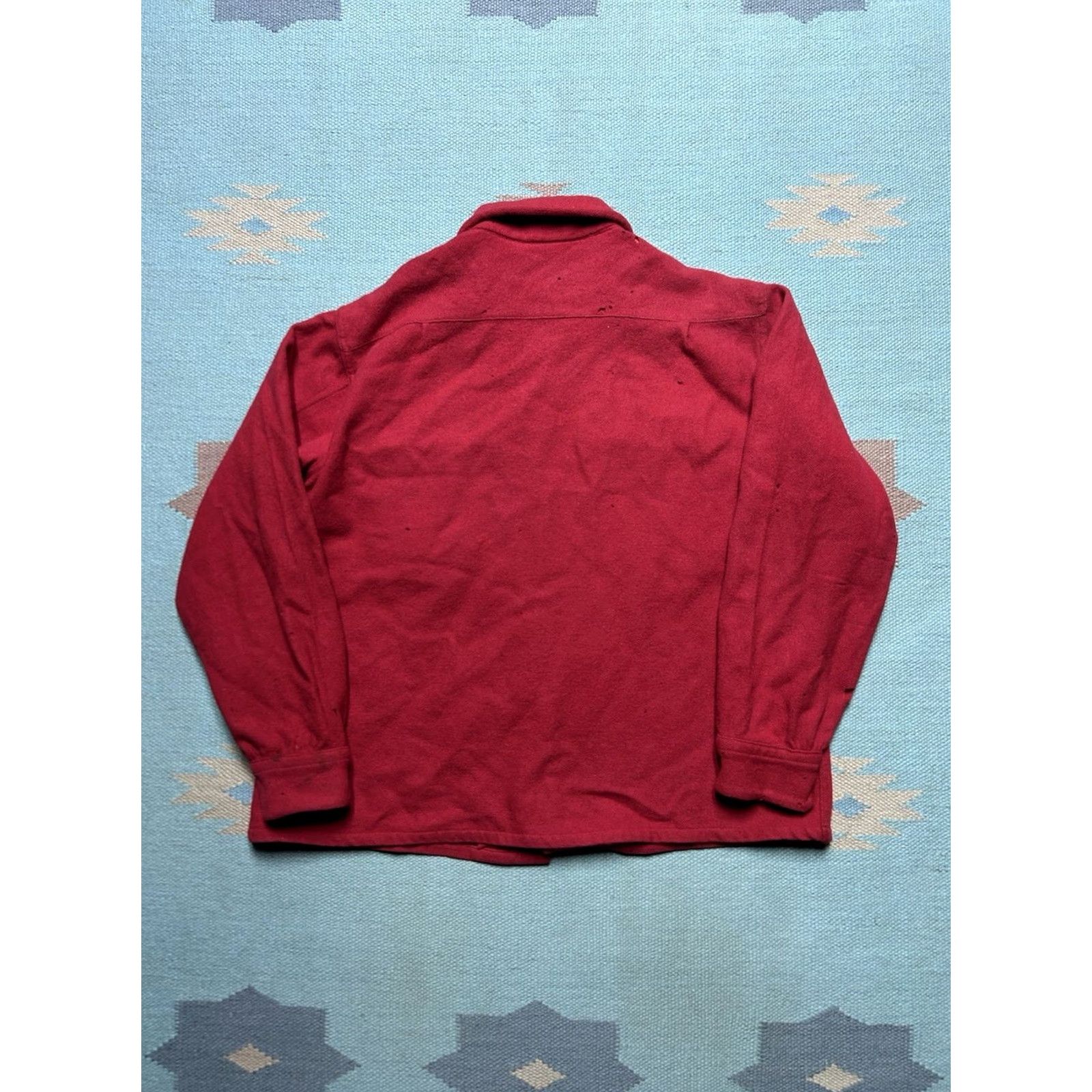 Vintage VINTAGE Campus Shirt Long Sleeve M/L 1950s Wool Loop Collar Hollywood Distressed Mens Size US M / EU 48-50 / 2 - 2 Thumbnail